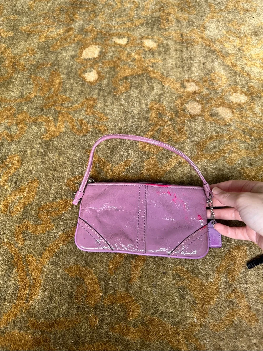 Y2K Coach Glossy Lilac Patent Leather Wristlet